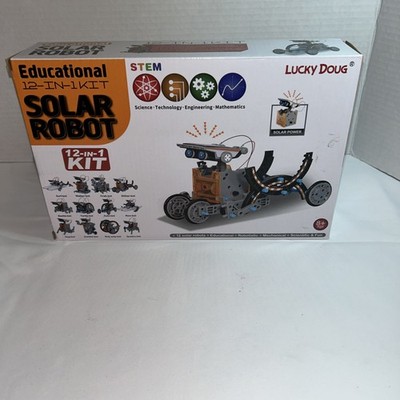 Lucky Doug Stem Solar Robot Kit 12-in-1 Educational Toy for Kids 8-13