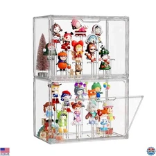 Acrylic Display Case 2 Pack - Stackable Clear Boxes for Collectibles & Figures