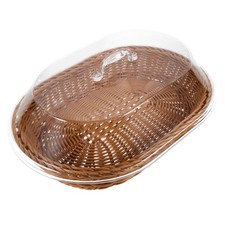 Stylish Bread Basket with Lid for Serving Fruits and Snacks Home Bakery Office