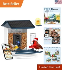 Bird Feeder with Camera-2K HD & Full Color Night Vision, Free AI Forever for ...