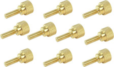 10 Pack 8-32 X 1/2 Inch Threads Solid Brass Diamond Knurled Thumb Screws Knobs w