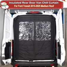 Thermal Privacy Rear Door Curtain for Ford Transit 2015-2025, Auto-Close Magnets