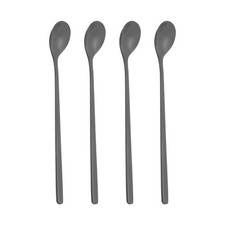 Long Handle Iced Tea Spoon, 4 Pcs 7" Stainless Steel Long Coffee Spoons, Black
