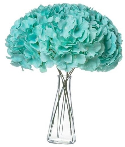 Hydrangea Silk Fake Flowers Heads with Stems, Artificial Flowers for