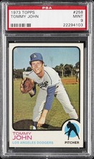 1973 TOPPS #258 TOMMY JOHN PSA 9