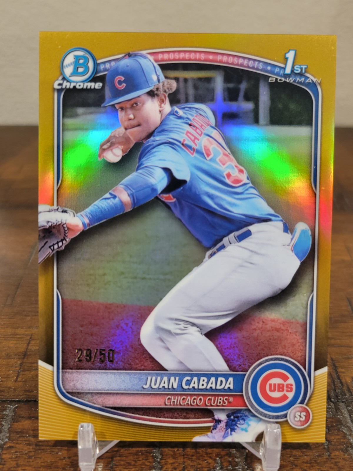 2025 Bowman Chrome Juan Cabada GOLD Refractor #'d /50 Chicago Cubs 1st Bowman