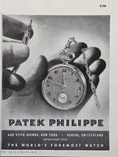 Patek Philippe Watch Slim Pocket Timepiece Worlds Foremost Vintage Print Ad 1943
