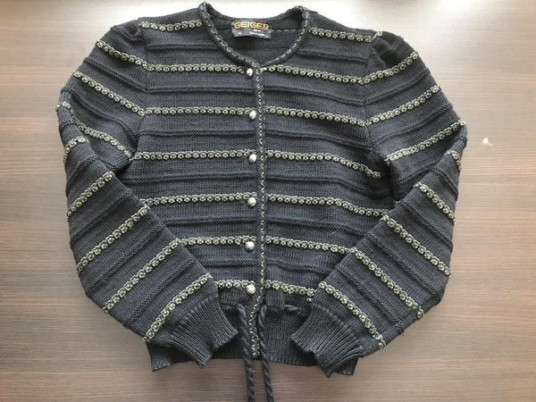 Women GEIGER Sweater Black Wool 36 / S / 44