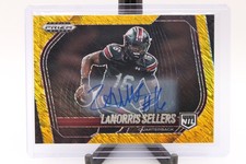 2025 Panini Prizm Black Gold Shimmer Prizm /10 LaNorris Sellers (AU) #196 (QB)