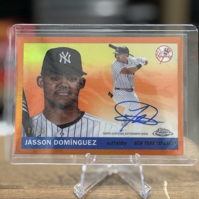 2025 Topps Chrome Platinum Jasson Dominguez Orange Refractor Auto /25