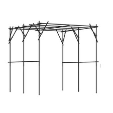 7.3 Ft. Garden Arch Trellis for Climbing Plants-Adjustable Metal Support with Ne