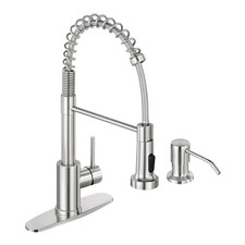 Kitchen Faucets with Soap Dispenser - Dual Mode Setting Single Handle 1 or 3 ...