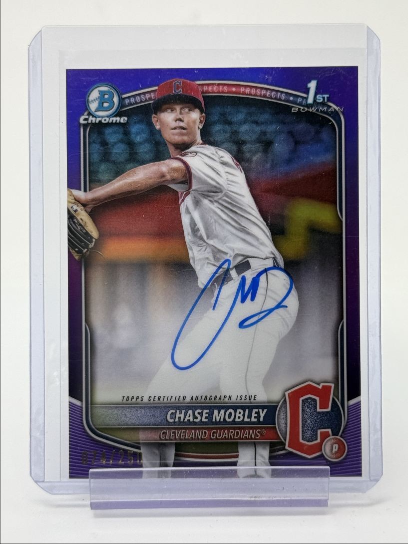 CHASE MOBLEY 2025 BOWMAN CHROME 1ST AUTOGRAPH PURPLE AUTO /250 Q4290