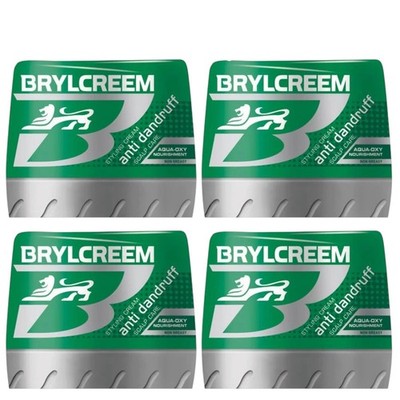 4 Pack Brylcreem Anti-Dandruff Hair Cream 125ml Each Aqua Oxy Styling Non Greasy