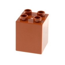 1X Lego Duplo Basic Building Brick 2X2X2 Dark Orange Playground 4566311 31110