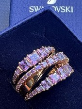 Swarovski Rose Gold Toned Wrap Ring Purple 52 *Preloved*