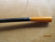Vintage Orange  Yellow Umbrella with Butterscotch Bakelite Handle 32 1/2"