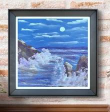 Original Art "Rough Waters" 10x10 Canvas Expressionism Abstract Design Home Art