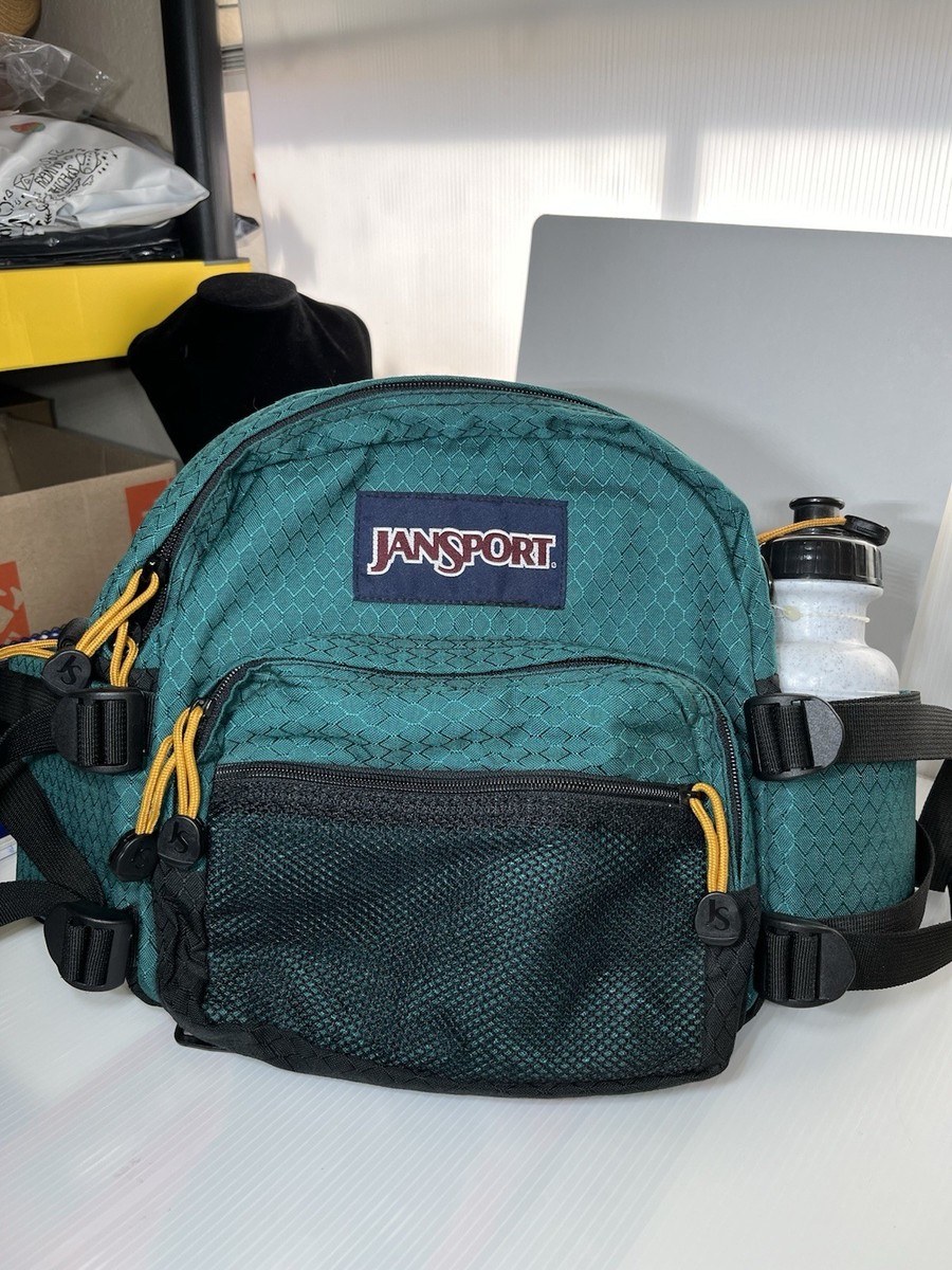 Jansport Green Outdoor Hiking Waist Bag Fanny Pack 12” w/ Reusable Water  Bottle
