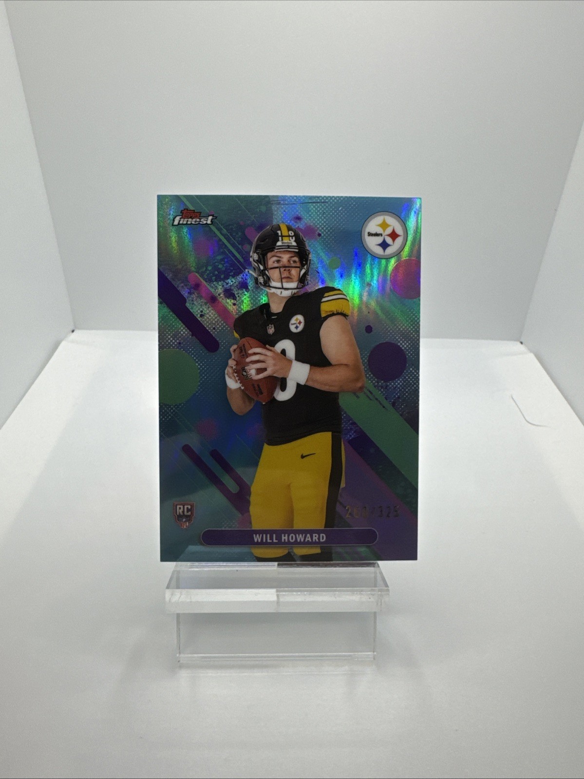 2025 Topps Finest WILL HOWARD #8 Sky Blue Rookie Refractor #’d/325 Steelers