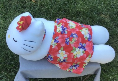 Hello Kitty Rare Vintage Plush Pillow Hawaii Hula Sleeping Napping Large 21 