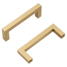 NEIKO Heritage 3-3/4" Brass Cabinet Pulls (8-Pack) Brushed Finish