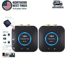 2.4GHz Wireless Audio Transmitter  Receiver Set - 260ft Long Range, Low Latency