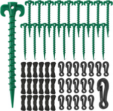 27 Pieces Plastic Inflatable Stakes Set, Green Garden Yard Stakes