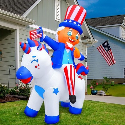 5ft Patriotic Independence Day 4th of July Inflatable Sam Ride on Unicorn 21028