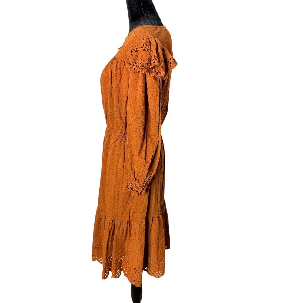 Universal Thread Ruffle Eyelet Dress Peasant Prai… - image 4