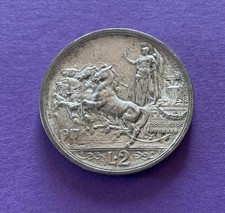 Italia Regno 2 Lire 1917  Argento Quadriga Briosa V.E.III (d)