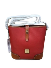 Dooney Bourke Red Crossbody Bucket Bag Leather