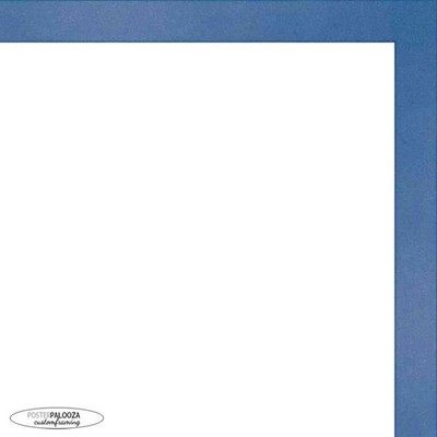 Classic Modern Blue Picture Frame - UV Acrylic, Foam Board Backing, Hanging
