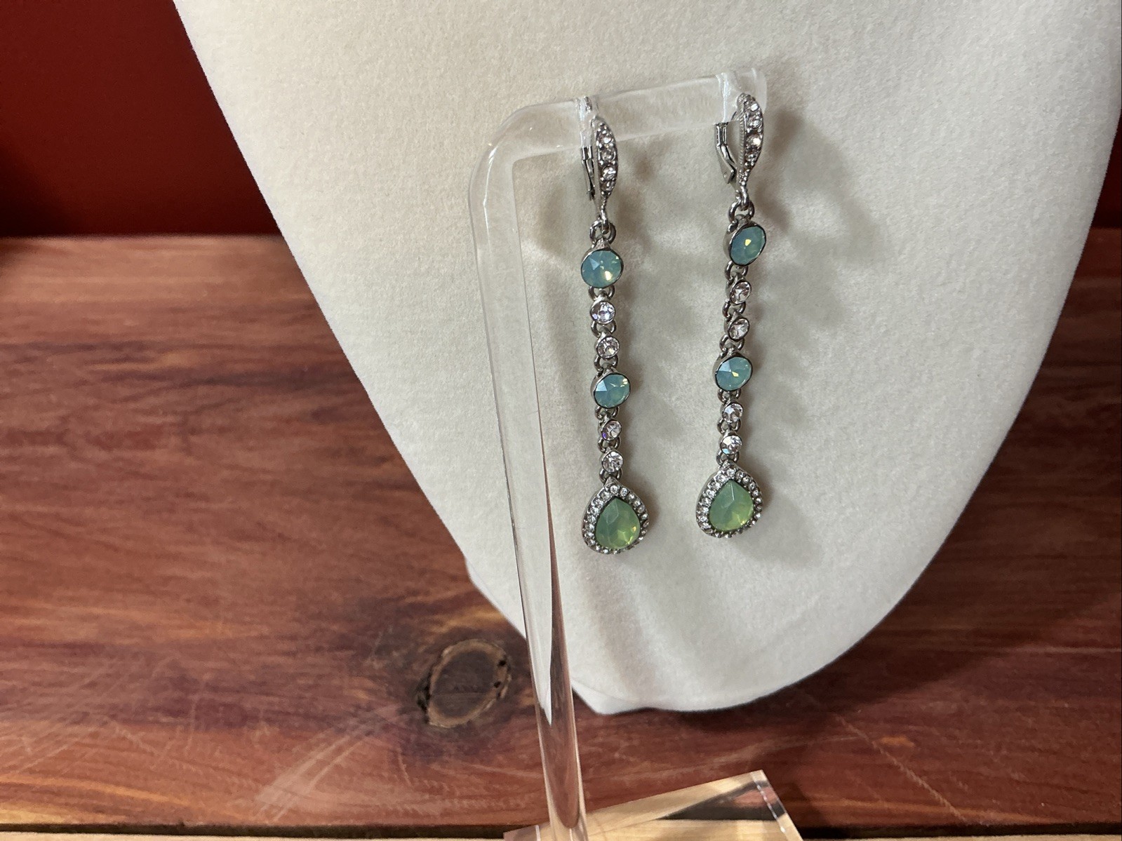 Gorgeous Givenchy Linear Dangle Earrings Silver T… - image 1