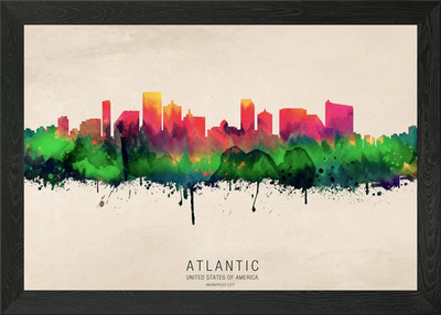 Atlantic Monopoly City N Framed Wall Art Poster Canvas Print Picture