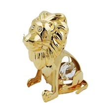Dekorative Figur Sternzeichen Löwe, mit Glas-Steinen 24Karat-Gold-Plattierung