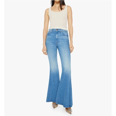 Mother SNACKS The Dollop Heel flare leg jeans in dine n dash size 32
