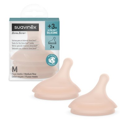 Suavinex, 2 Pack Babyflaschensauger für Zero Zero Anti-Colic Babyflasche, Ersatz
