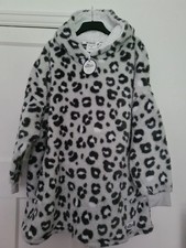 Primark Grey Animal Leopard SNUDDIE Hooded Oversize Blanket Hoodie Snoodie M-L