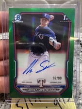 🔥 2026 Bowman Caden Scarborough 1st Auto TRUE GREEN Rangers /99 #2 Prospect