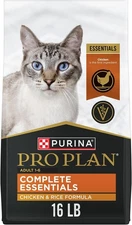 Purina Pro Plan Complete Essentials Adult Chicken & Rice Dry Cat Food, 16 lb bag