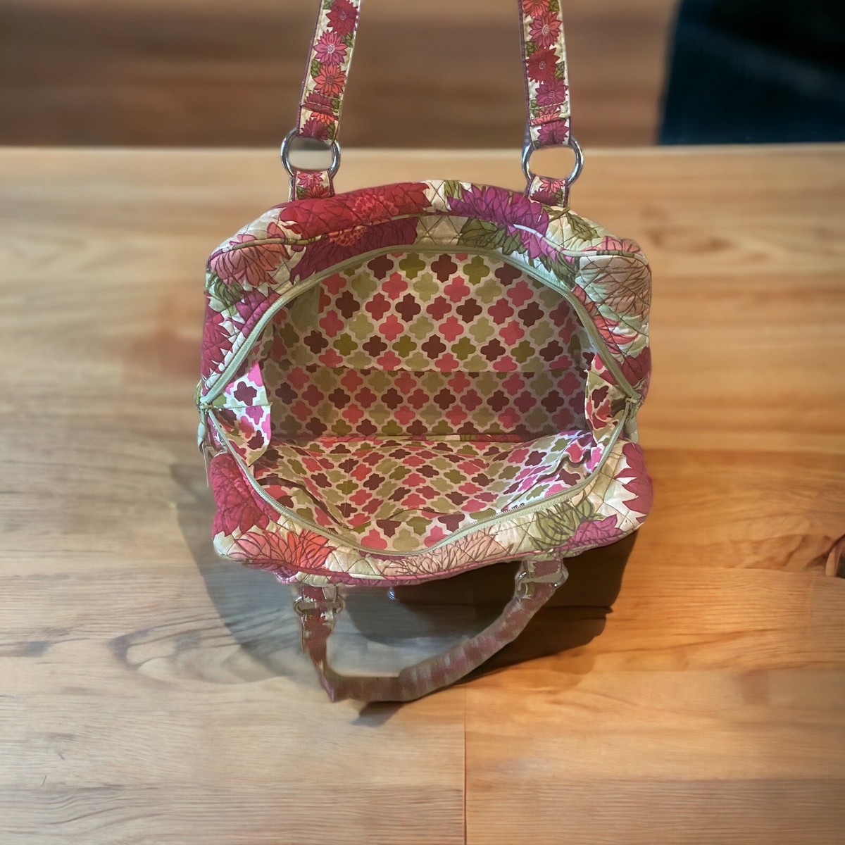 Vera Bradley Hello Dahlia Quilted Pink Floral Shoulder Bag Purse