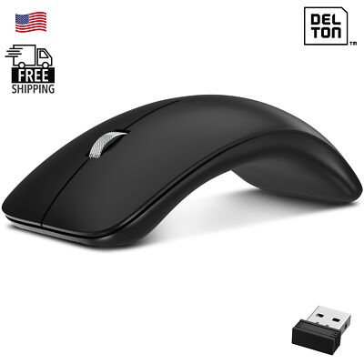 Delton S10 Wireless Optical Computer Mouse, 2.4G Auto Pair Dongle - Black