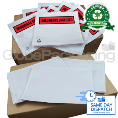 GLOBE STRONG RECYCLABLE DOCUMENT ENCLOSED WALLETS ENVELOPES POUCHES A7 A6 A5 A4 DL