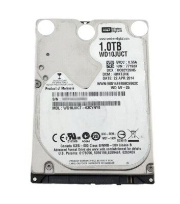 1TB SATA WD10JUCT Western Digital 2.5 Hard Drive 5.4K RPM 3Gbps