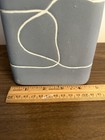 Vintage Postmodern 80s 90s Tall Blue Gray Ceramic Scribble Squiggle Vase — photo 6