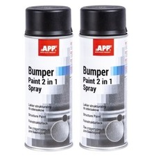 2 x APP Bumper Paint 2in1 Spray schwarz - Strukturlack für Stoßstangen 400 ml