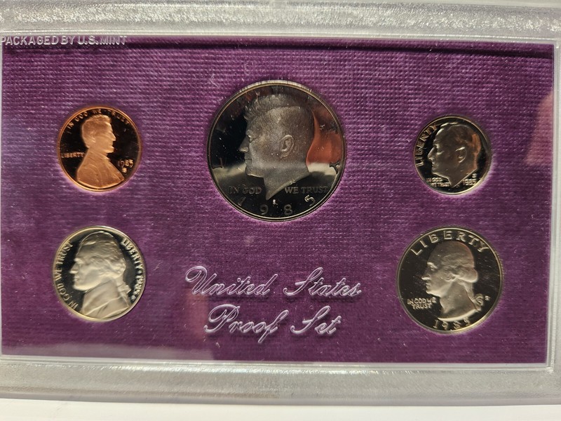 1985-S US PROOF SET- 5-COINS WITH ORGINAL PACKAGING