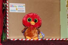 TY BEANIE BOOS THANKFUL THE TURKEY-6"-2012-PURPLE TAGS-RETIRED-MWNMT-NICE GIFT 