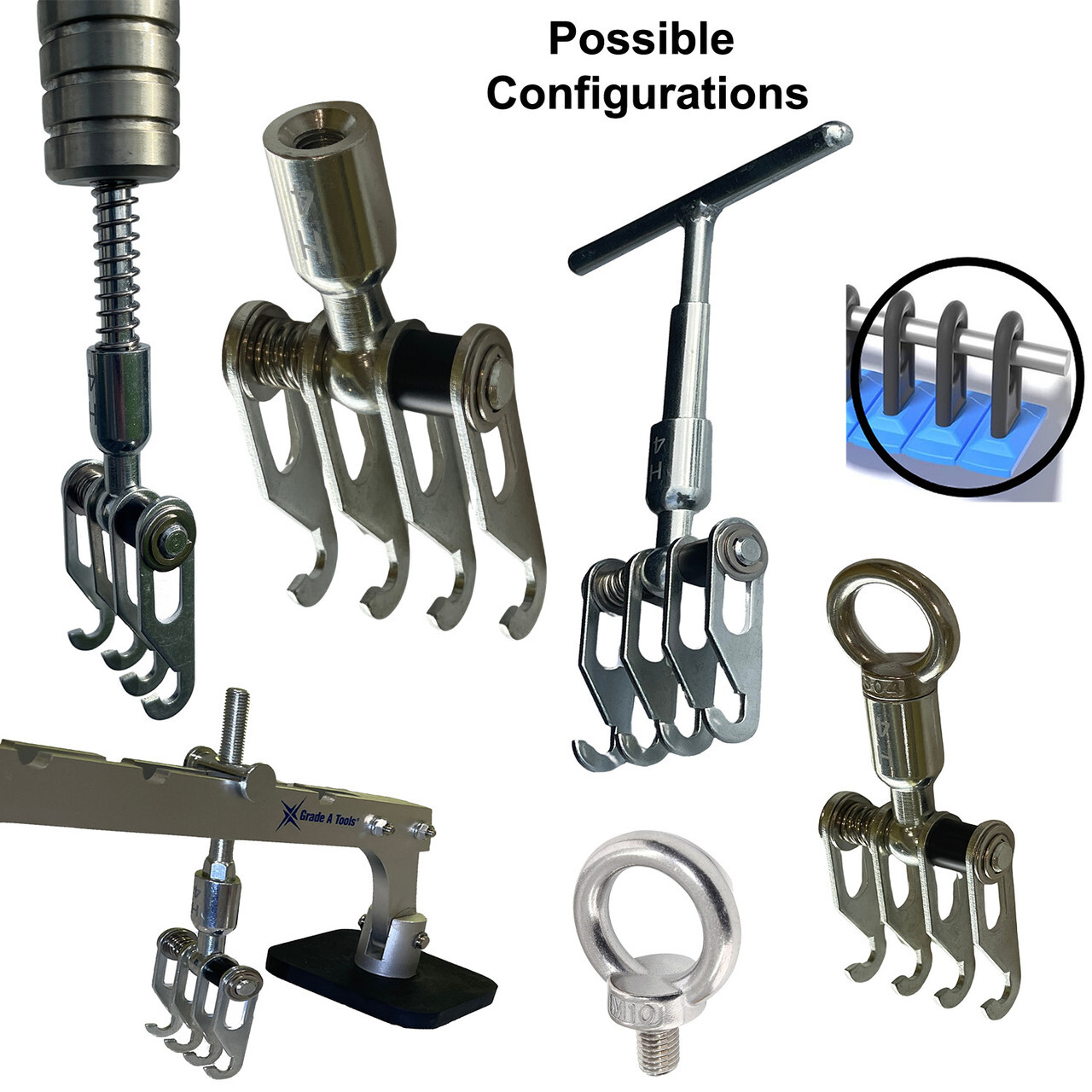 Dent Pulling Claw (4) Hook - Wiggle Wire, Weld Ring Tabs & PDR